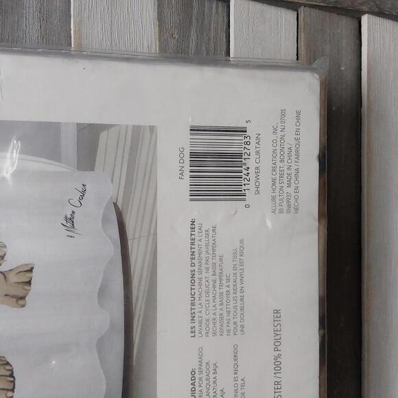 Allure Fan Dog Shower Curtain - Stylish and Unique Bathroom Decor - Picture 5 of 6